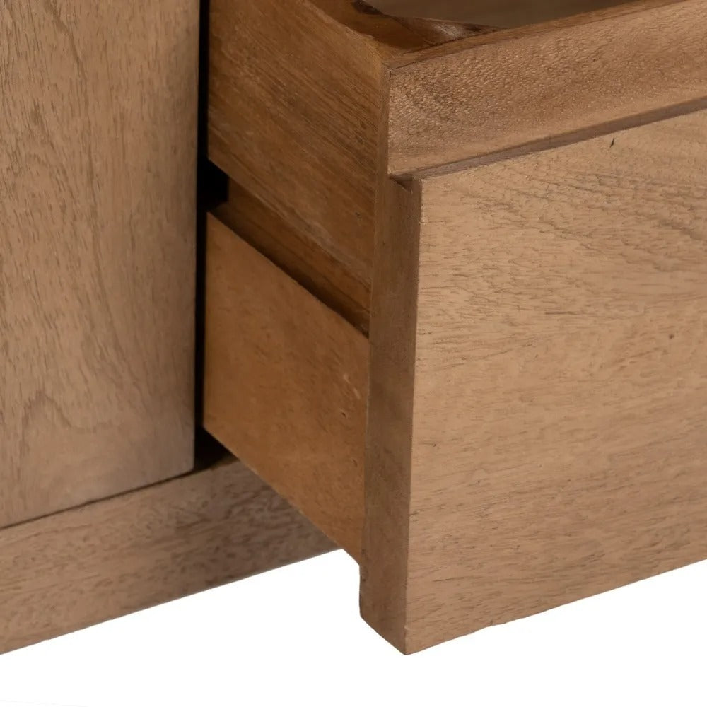 Meuble TV contrasté Parme - Bois miel