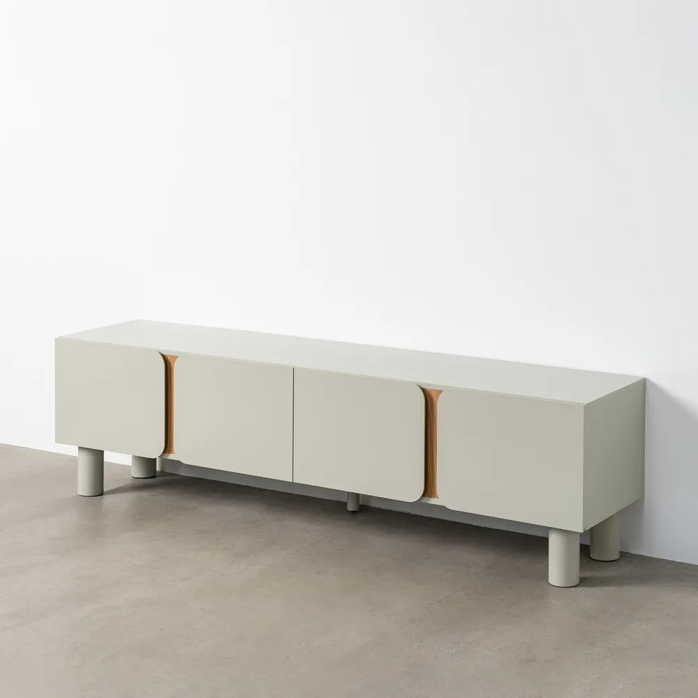 Meuble TV bicolore Mantoue - Gris bois