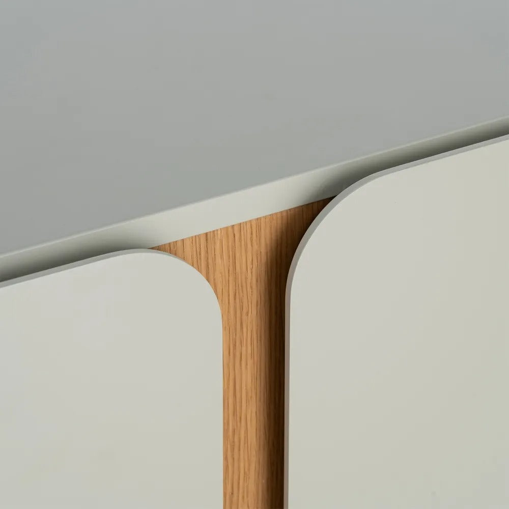 Meuble TV bicolore Mantoue - Gris bois