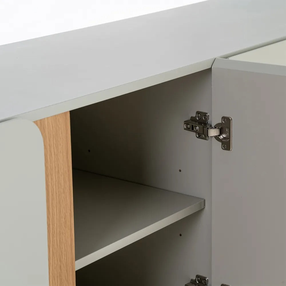 Meuble TV bicolore Mantoue - Gris bois