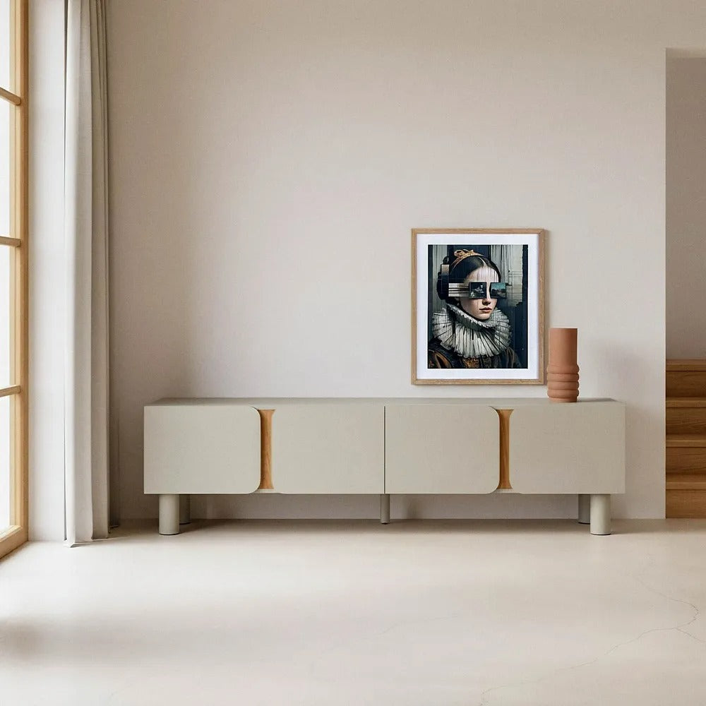 Meuble TV bicolore Mantoue - Gris bois