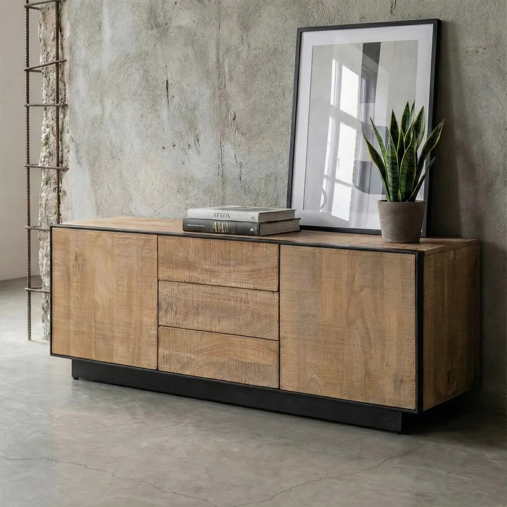 Buffet contrasté Parme - Bois miel