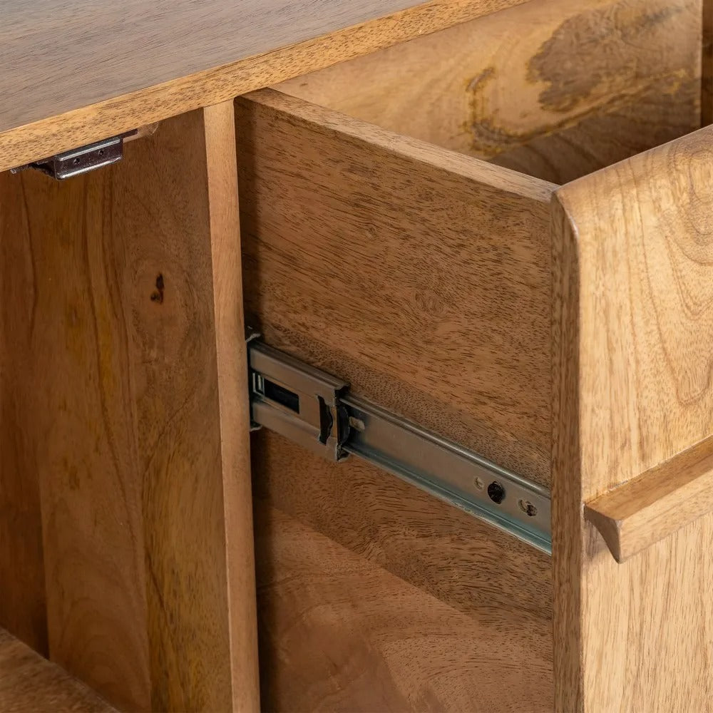 Meuble TV texturé Bologne - Bois de manguier