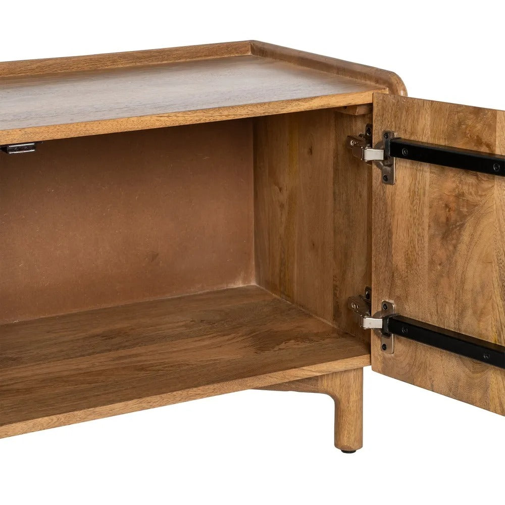 Meuble TV texturé Bologne - Bois de manguier