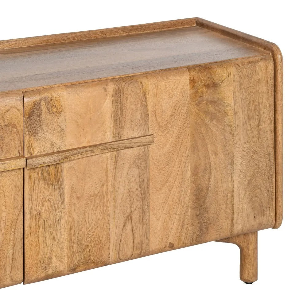 Meuble TV texturé Bologne - Bois de manguier