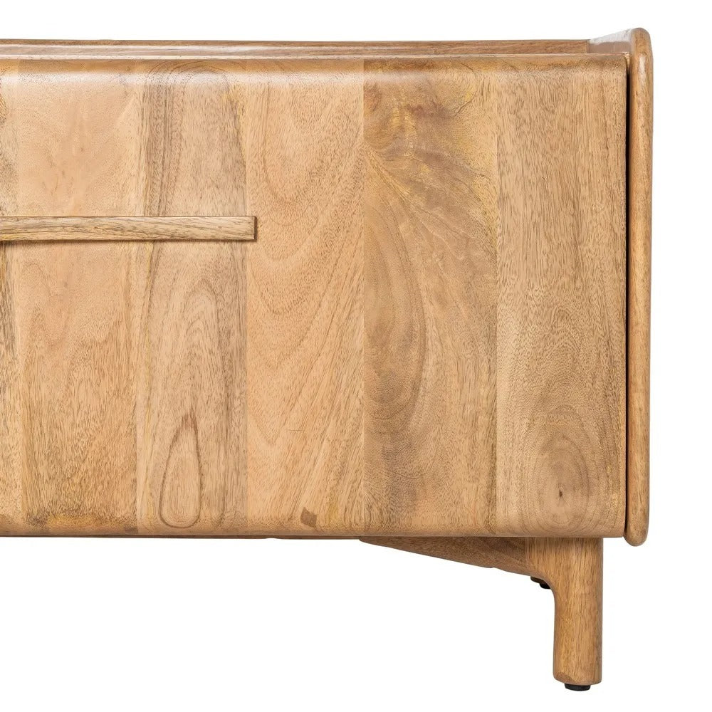 Meuble TV texturé Bologne - Bois de manguier