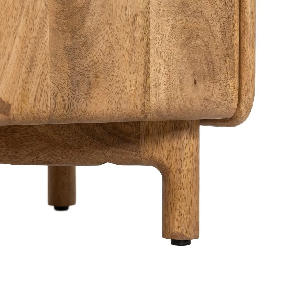 Meuble TV texturé Bologne - Bois de manguier