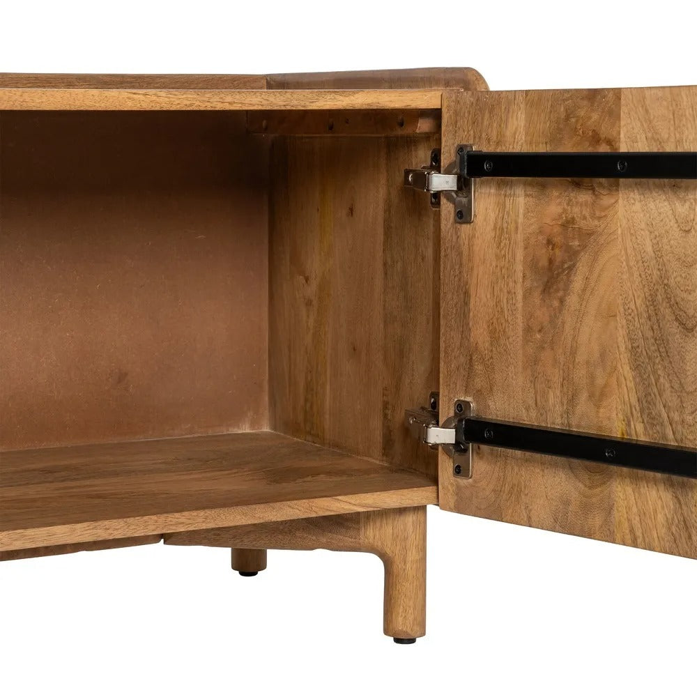 Meuble TV texturé Bologne - Bois de manguier