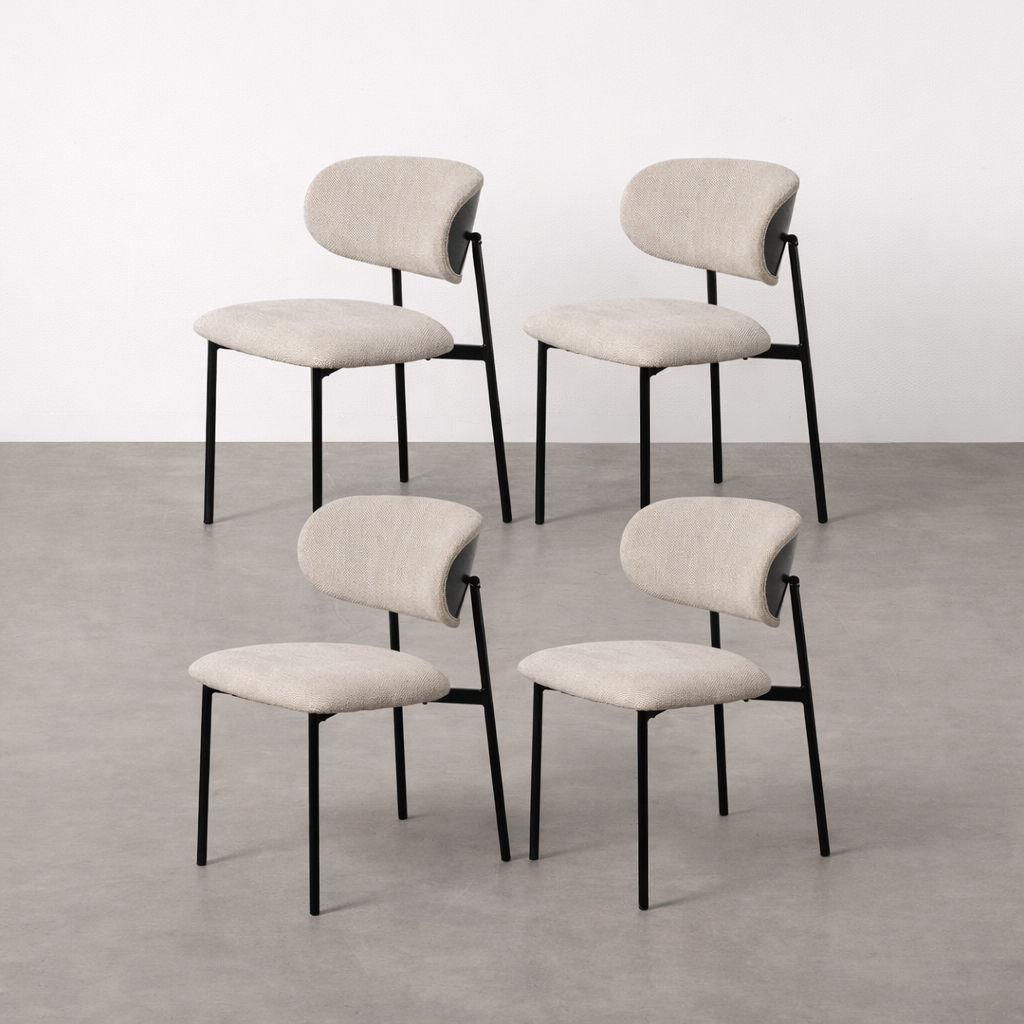 Chaise salle à manger Firenze - Gris - Lot de 4