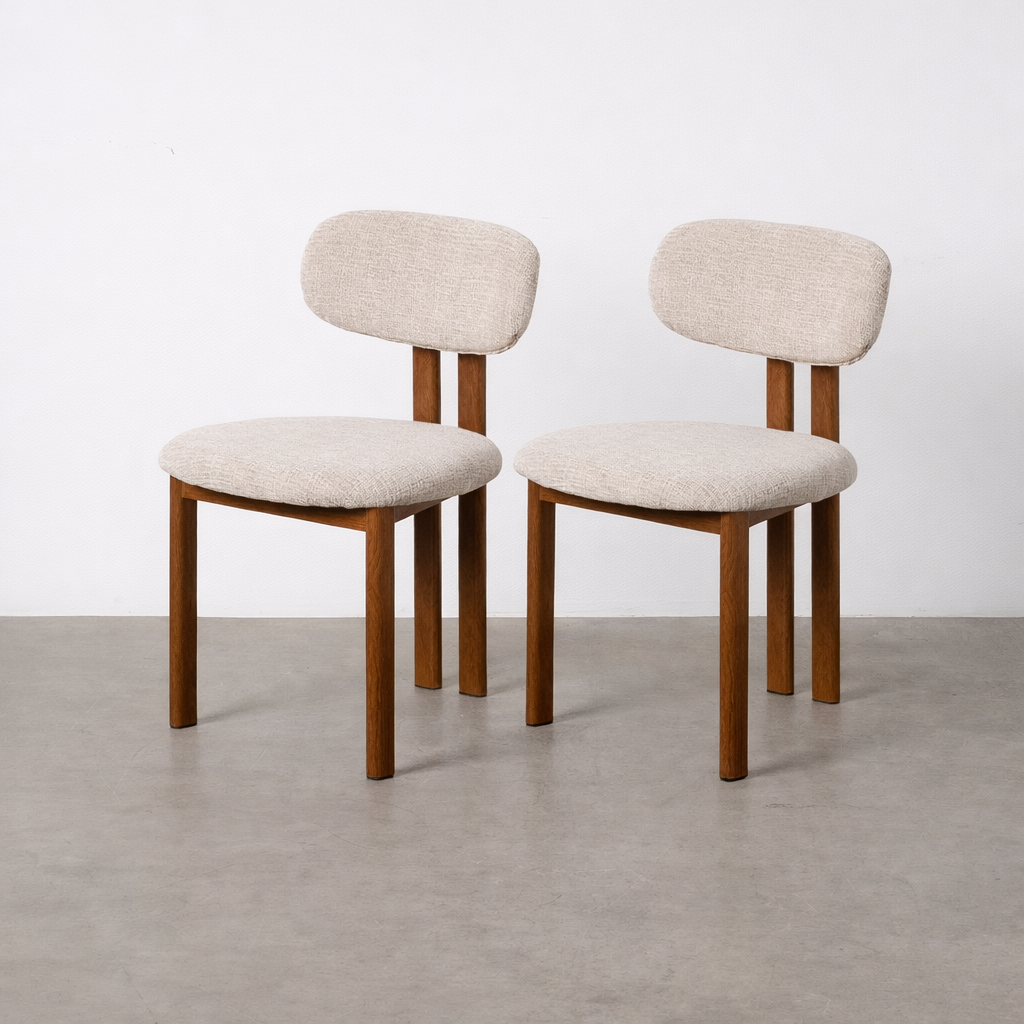 Chaise salle à manger Céleste - Beige - Lot de 2