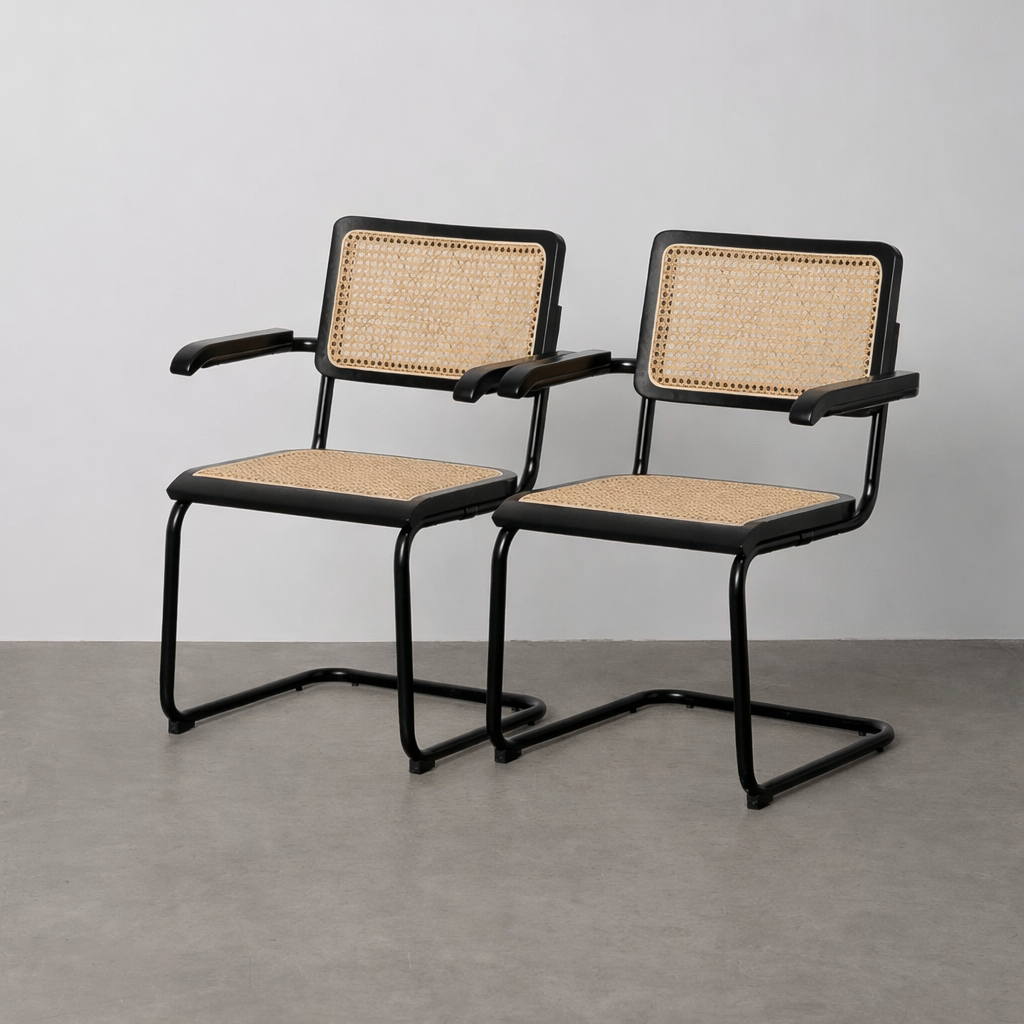 Chaise salle à manger Palermo - Noir - Lot de 2