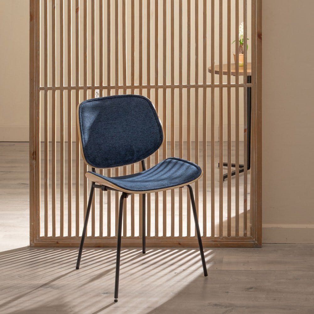 Chaise salle à manger Torino - Bleu - Lot de 2