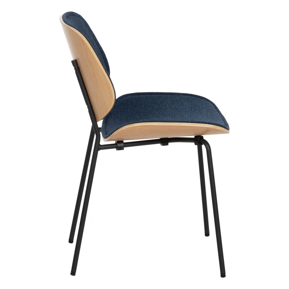 Chaise salle à manger Torino - Bleu - Lot de 2