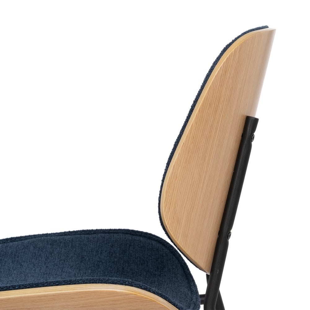 Chaise salle à manger Torino - Bleu - Lot de 2